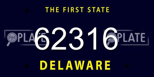 62316 Delaware License Plate