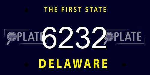 6232 Delaware License Plate