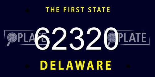 62320 Delaware License Plate
