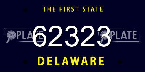 62323 Delaware License Plate