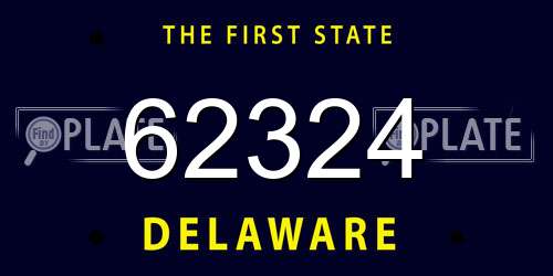 62324 Delaware License Plate