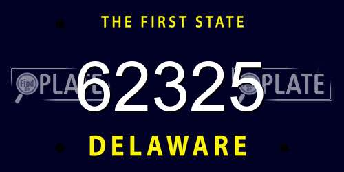 62325 Delaware License Plate