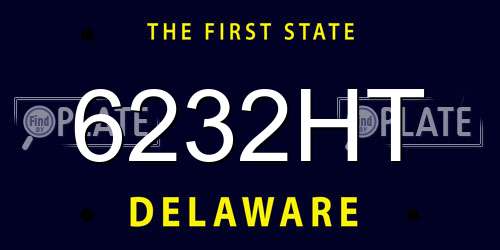 6232HT Delaware License Plate