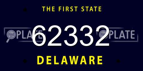 62332 Delaware License Plate