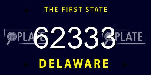 62333 Delaware License Plate