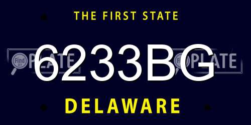 6233BG Delaware License Plate