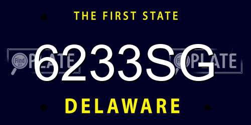 6233SG Delaware License Plate