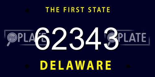 62343 Delaware License Plate