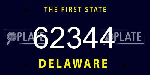 62344 Delaware License Plate