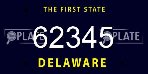 62345 Delaware License Plate