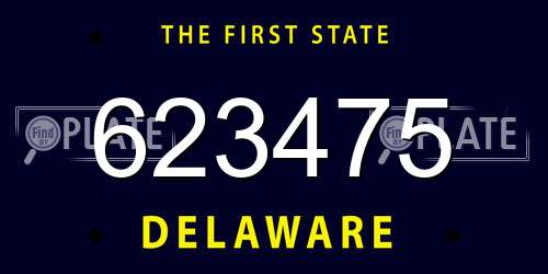 623475 Delaware License Plate