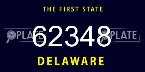 62348 Delaware License Plate