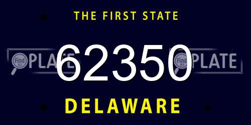 62350 Delaware License Plate