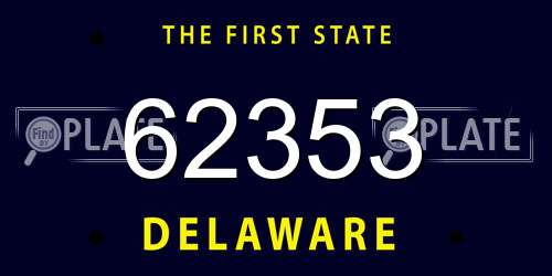 62353 Delaware License Plate