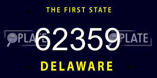 62359 Delaware License Plate