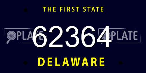 62364 Delaware License Plate