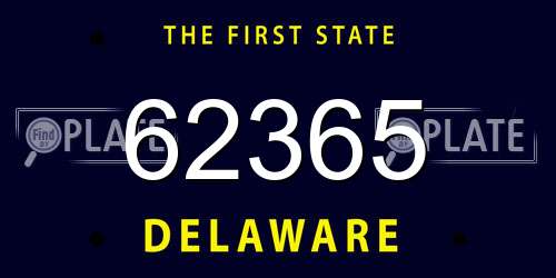 62365 Delaware License Plate