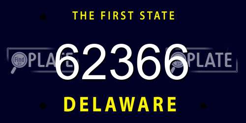 62366 Delaware License Plate