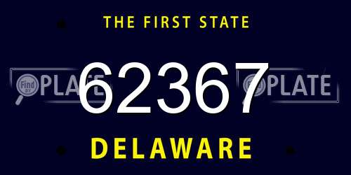 62367 Delaware License Plate