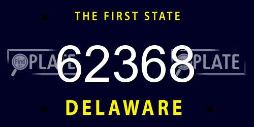 62368 Delaware License Plate