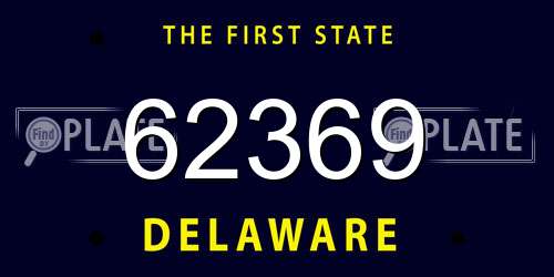 62369 Delaware License Plate