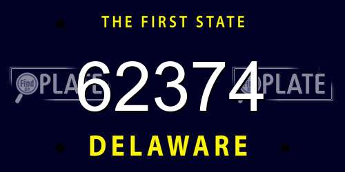 62374 Delaware License Plate