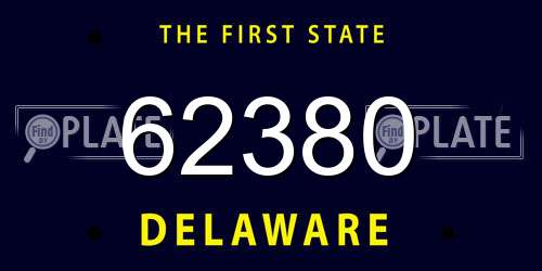 62380 Delaware License Plate