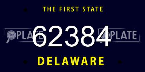 62384 Delaware License Plate