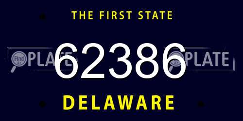 62386 Delaware License Plate