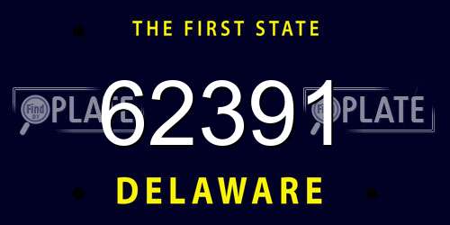 62391 Delaware License Plate