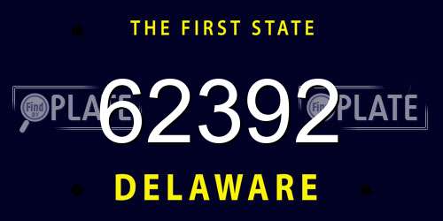 62392 Delaware License Plate