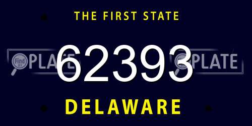 62393 Delaware License Plate