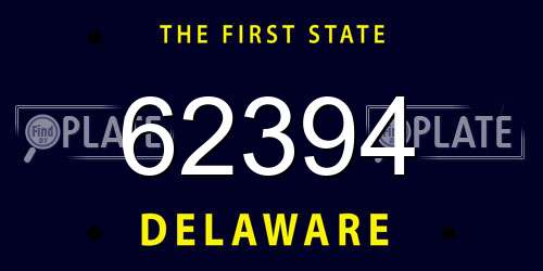 62394 Delaware License Plate