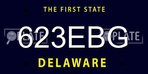 623EBG Delaware License Plate
