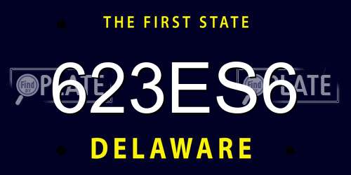 623ES6 Delaware License Plate