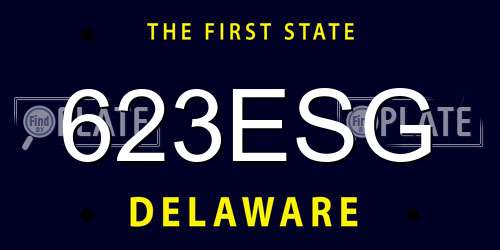 623ESG Delaware License Plate