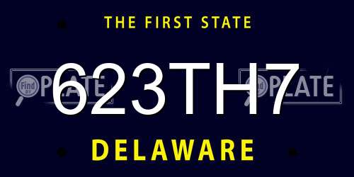 623TH7 Delaware License Plate