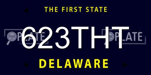 623THT Delaware License Plate