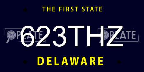 623THZ Delaware License Plate