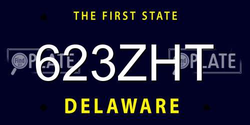 623ZHT Delaware License Plate