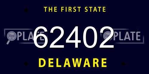 62402 Delaware License Plate