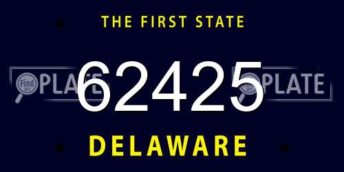 62425 Delaware License Plate
