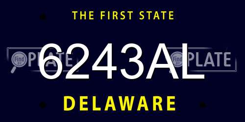 6243AL Delaware License Plate