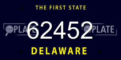 62452 Delaware License Plate