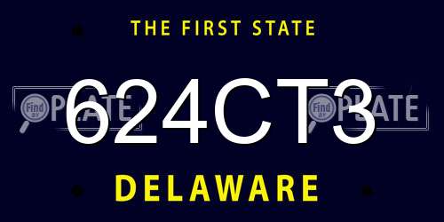 624CT3 Delaware License Plate