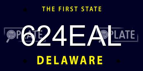 624EAL Delaware License Plate