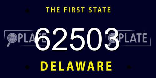 62503 Delaware License Plate