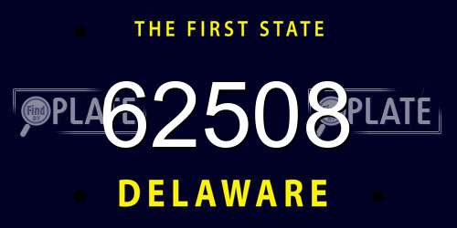 62508 Delaware License Plate