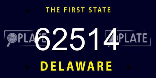62514 Delaware License Plate