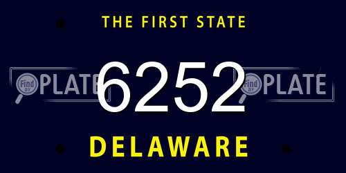 6252 Delaware License Plate
